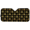 Black And Gold Lotus Flower Print Car Sun Shade