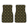Black And Gold Lotus Flower Print Front Car Floor Mats