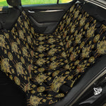 Black And Gold Lotus Flower Print Pet Car Back Seat Cover