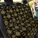 Black And Gold Lotus Flower Print Pet Car Back Seat Cover