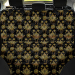 Black And Gold Lotus Flower Print Pet Car Back Seat Cover