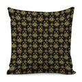 Black And Gold Lotus Flower Print Pillow Cover