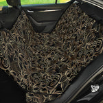 Black And Gold Lotus Pattern Print Pet Car Back Seat Cover