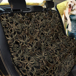 Black And Gold Lotus Pattern Print Pet Car Back Seat Cover