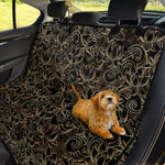 Black And Gold Lotus Pattern Print Pet Car Back Seat Cover