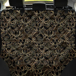 Black And Gold Lotus Pattern Print Pet Car Back Seat Cover