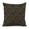 Black And Gold Lotus Pattern Print Pillow Cover