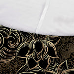 Black And Gold Lotus Pattern Print Sofa Cover