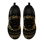 Black And Gold Mandala Print Black Sneakers