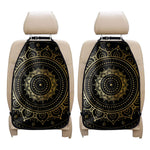 Black And Gold Mandala Print Car Seat Organizers