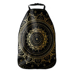 Black And Gold Mandala Print Car Seat Organizers