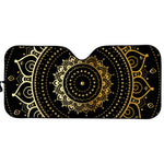 Black And Gold Mandala Print Car Sun Shade