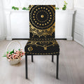 Black And Gold Mandala Print Dining Chair Slipcover