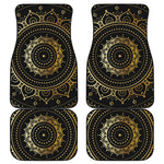 Black And Gold Mandala Print Front and Back Car Floor Mats