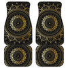 Black And Gold Mandala Print Front and Back Car Floor Mats