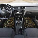 Black And Gold Mandala Print Front and Back Car Floor Mats