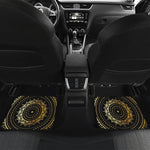 Black And Gold Mandala Print Front and Back Car Floor Mats