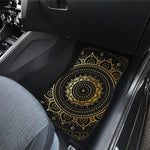 Black And Gold Mandala Print Front and Back Car Floor Mats