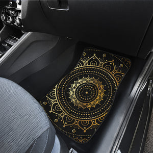 Black And Gold Mandala Print Front Car Floor Mats