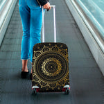 Black And Gold Mandala Print Luggage Cover