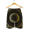 Black And Gold Mandala Print Men's Shorts