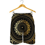 Black And Gold Mandala Print Men's Shorts