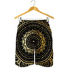 Black And Gold Mandala Print Men's Shorts