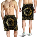 Black And Gold Mandala Print Men's Shorts