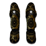 Black And Gold Mandala Print Muay Thai Shin Guard