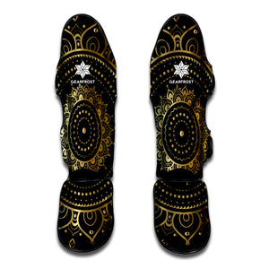 Black And Gold Mandala Print Muay Thai Shin Guard