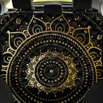 Black And Gold Mandala Print Pet Car Back Seat Cover