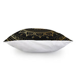Black And Gold Mandala Print Pillow Cover