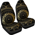 Black And Gold Mandala Print Universal Fit Car Seat Covers