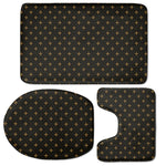 Black And Gold Orthodox Pattern Print 3 Piece Bath Mat Set