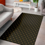 Black And Gold Orthodox Pattern Print Area Rug