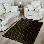 Black And Gold Orthodox Pattern Print Area Rug