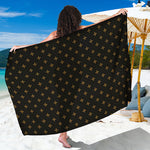 Black And Gold Orthodox Pattern Print Beach Sarong Wrap