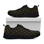 Black And Gold Orthodox Pattern Print Black Sneakers