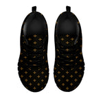 Black And Gold Orthodox Pattern Print Black Sneakers