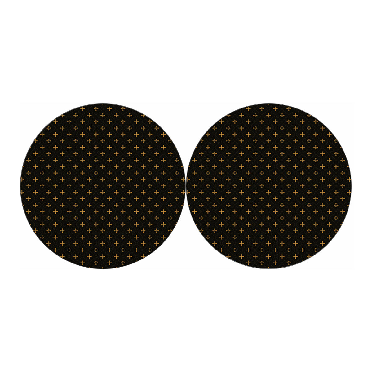 Black And Gold Orthodox Pattern Print Car Coasters