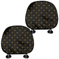 Black And Gold Orthodox Pattern Print Car Headrest Covers