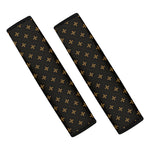 Black And Gold Orthodox Pattern Print Car Seat Belt Covers