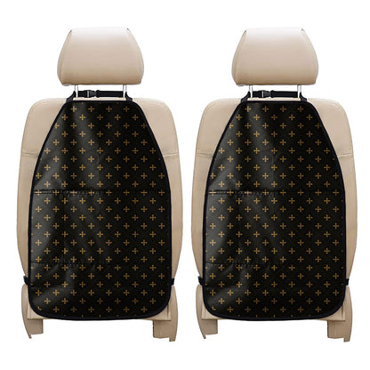 Black And Gold Orthodox Pattern Print Car Seat Organizers