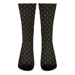 Black And Gold Orthodox Pattern Print Crew Socks