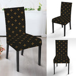 Black And Gold Orthodox Pattern Print Dining Chair Slipcover
