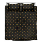 Black And Gold Orthodox Pattern Print Duvet Cover Bedding Set
