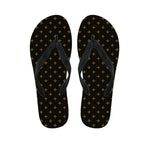 Black And Gold Orthodox Pattern Print Flip Flops