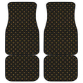 Black And Gold Orthodox Pattern Print Front and Back Car Floor Mats
