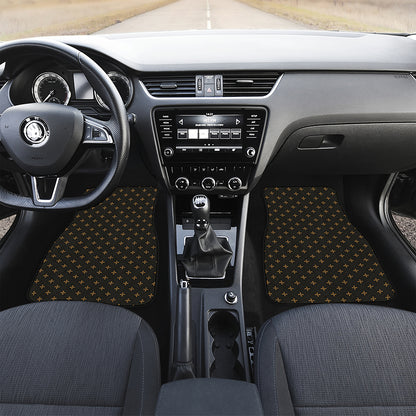 Black And Gold Orthodox Pattern Print Front Car Floor Mats