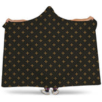 Black And Gold Orthodox Pattern Print Hooded Blanket